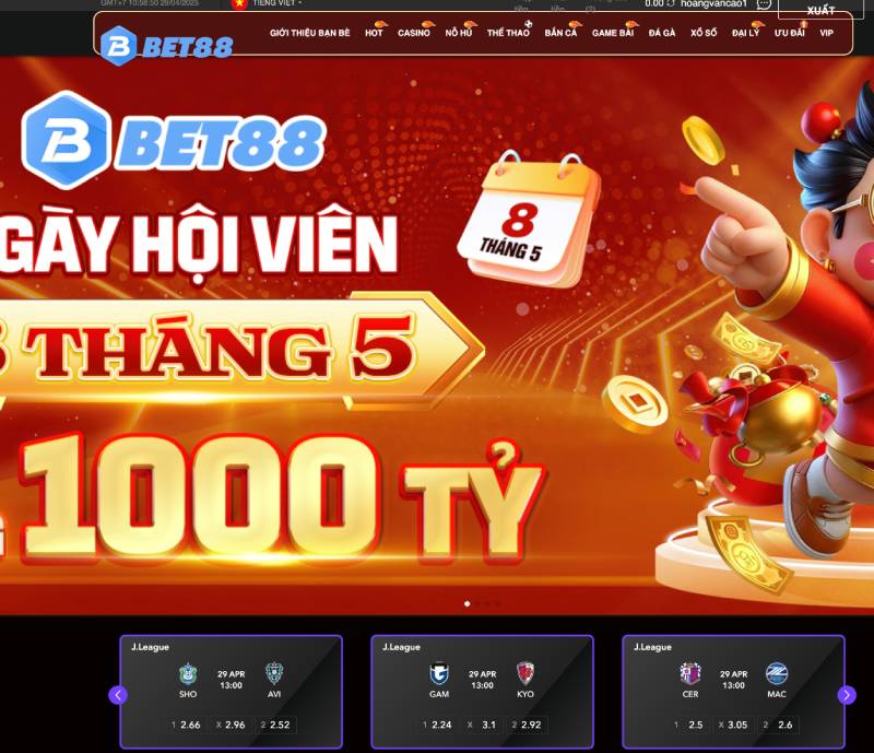 Giao diện Bet88: đơn giản, thân thiện
