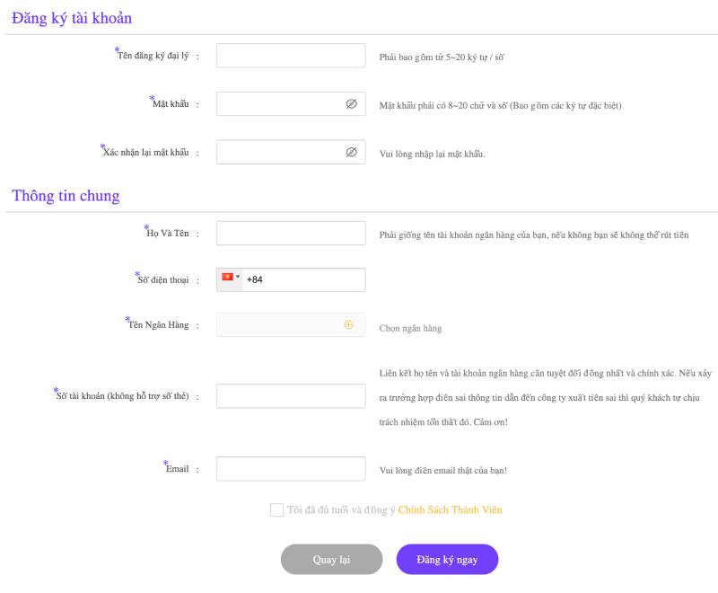Quy trình tham gia chương trình đại lý BET88